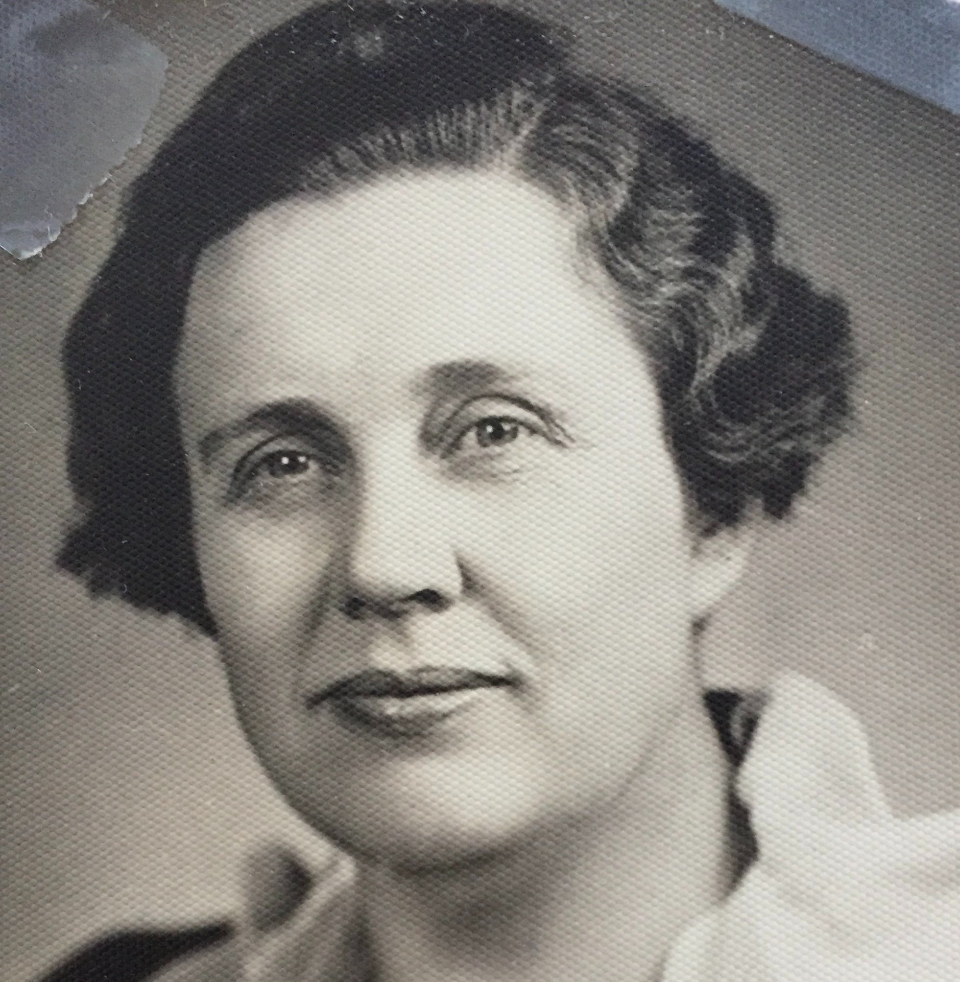 Vintage black-and-white portrait of a woman.